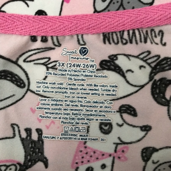 ❤️3X20 Secret Treasures Women's Pink Dogs Print Short Sleeve Top | 3X - Picture 10 of 11